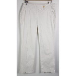 Boden Women's Sz. 14 R White Cotton Straight Leg Pants